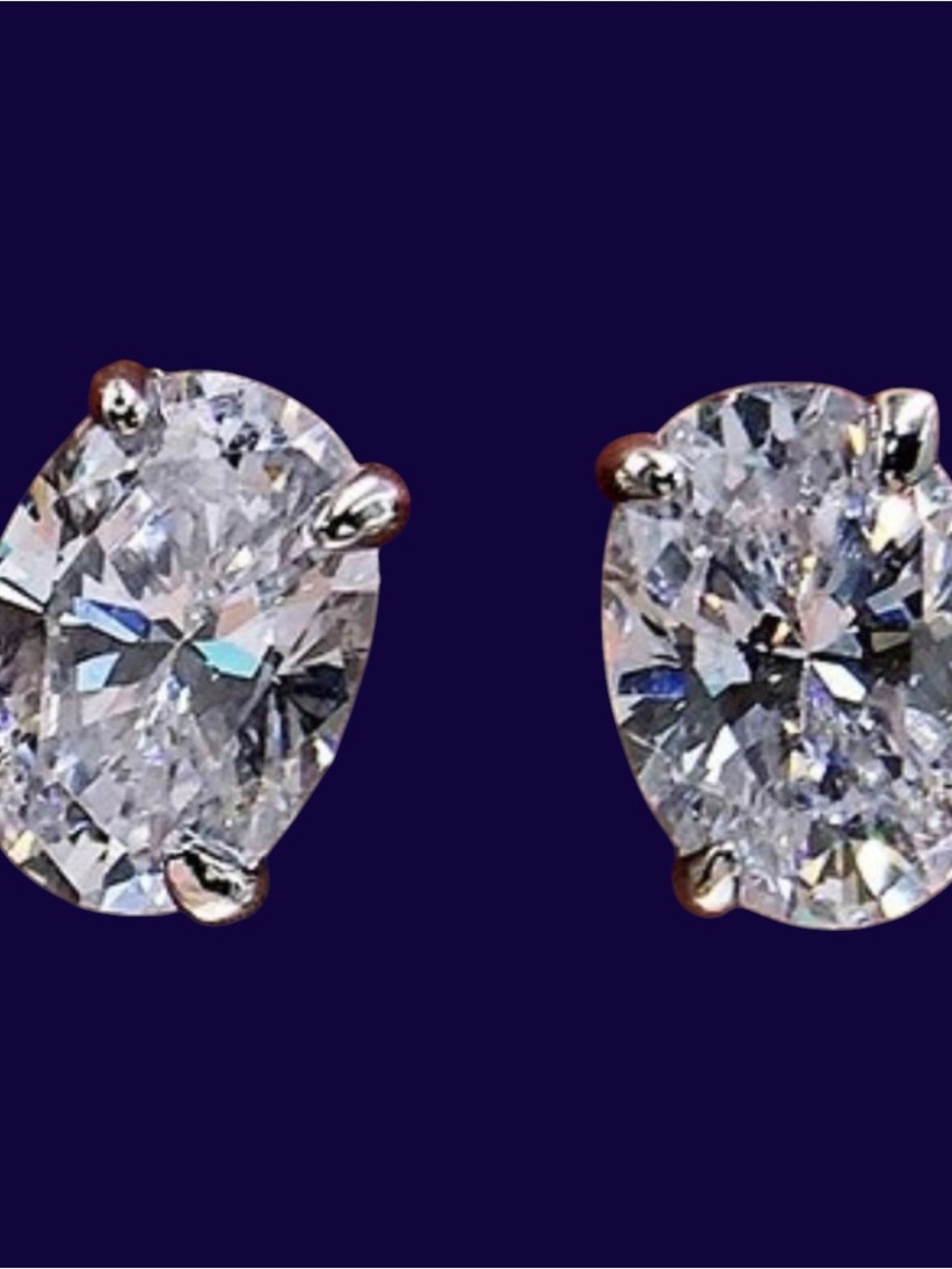 Moissanite Diamond Oval Cut Stud Earrings 3.00 CTW NEW